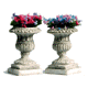 LARGE GRAY 'GRECIAN' URNS